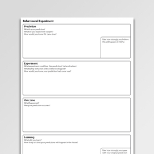 Behavioral Experiment Activation Worksheet PDF | Psychology Tools