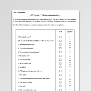 Fact Or Opinion Worksheet PDF | Psychology Tools