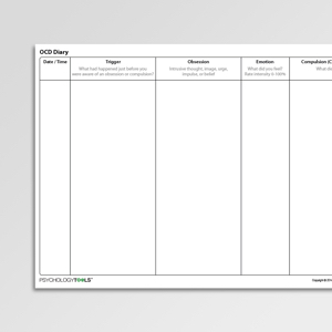 ocd diary worksheet pdf psychology tools