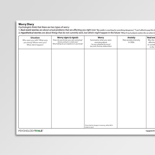 Anxiety CBT Worksheets & Handouts | Psychology Tools